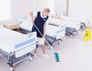 Health-Care-Facility-dust mopping floor